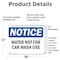 Signmission Water Not For Car Wash Use, 18 in W x Rectangle, Vinyl Decal OS-2PACK-NS-D-1218-L-18978 - alternate 5